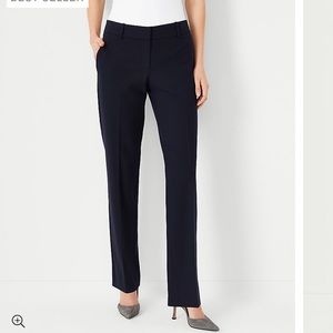 Navy Seasonless Stretch Ann Taylor Suiting Pant Straight